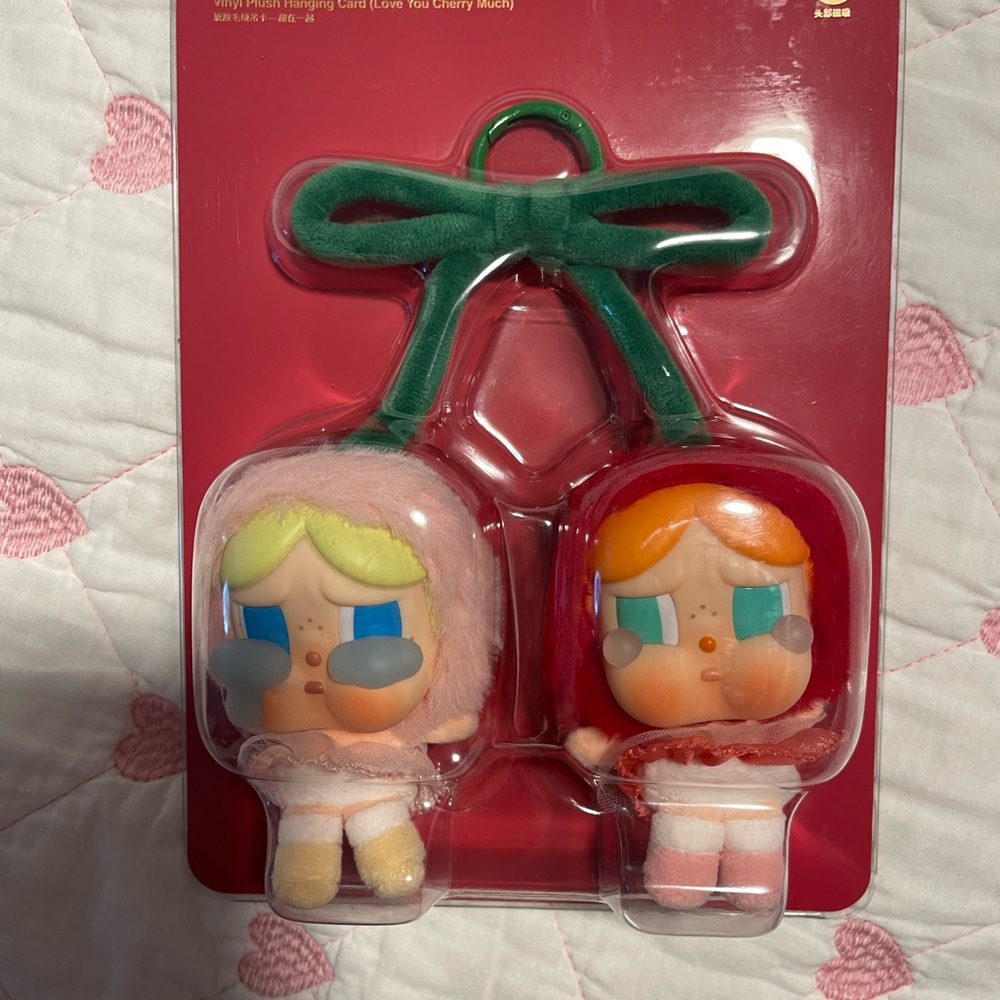 Cherry Mochi Key & Card Holder Set - Green and Pink